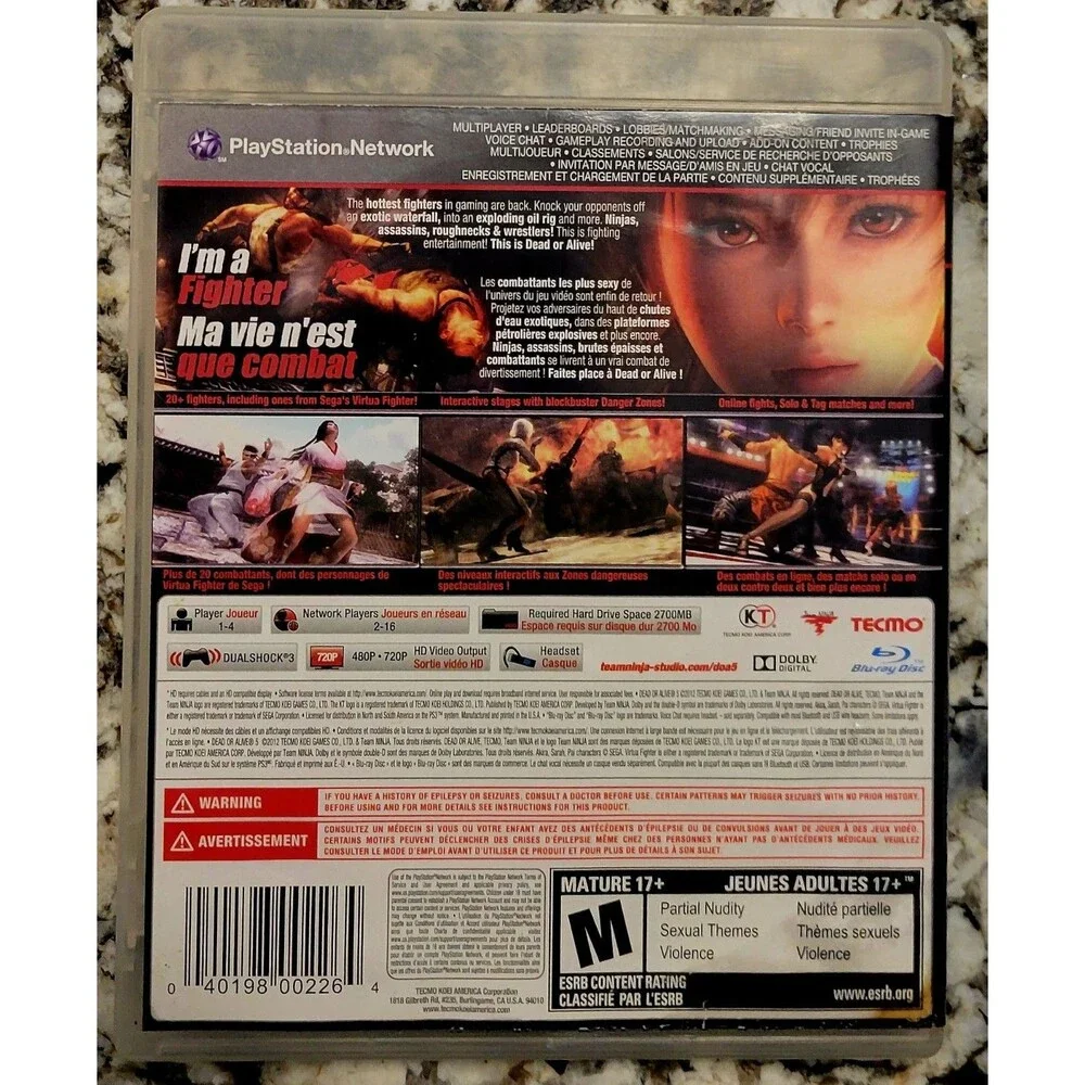 Dead or Alive 5 (Sony PlayStation 3 PS3, CIB, TESTED, MANUAL, FAST SHIPPING